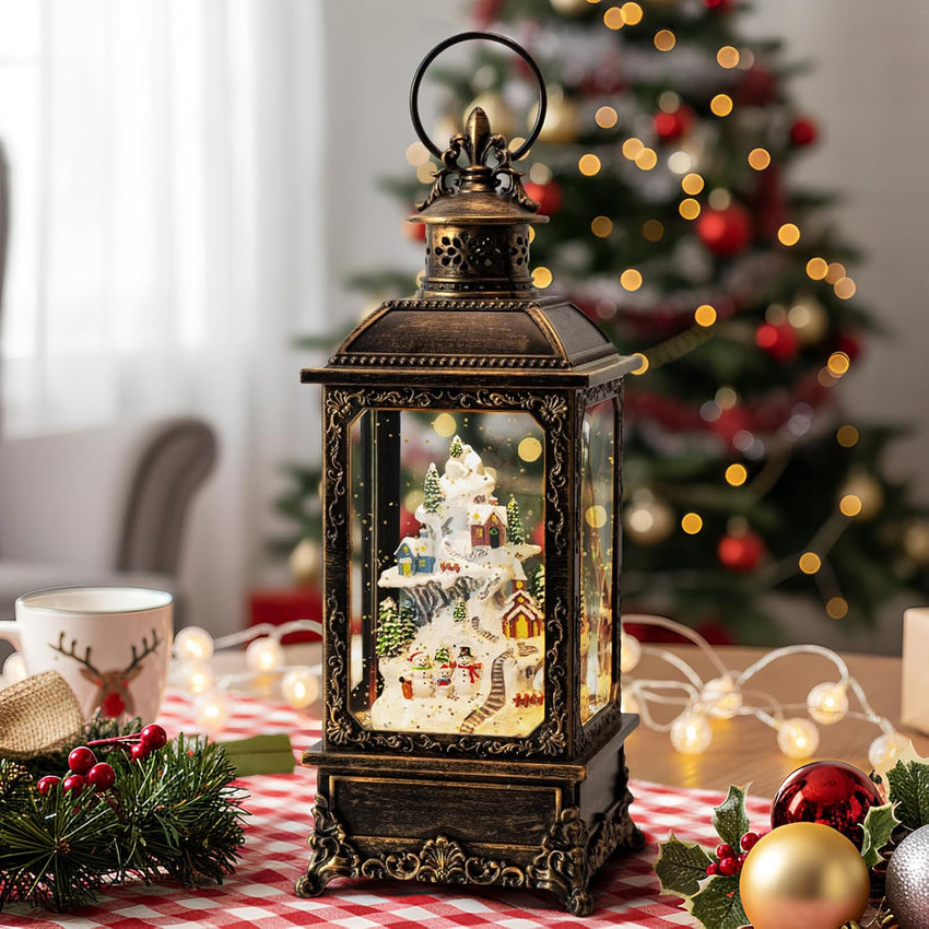 Christmas Snow Globes, Adoration of The Magi Nativity Manger Scene, Silent Night Music Water Lantern, Holiday Decorations Gifts for Family, Children or Friends