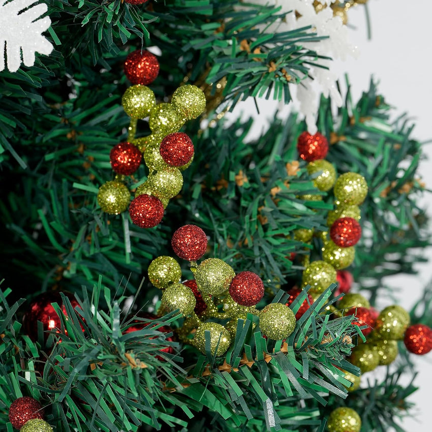 Fangoo 20 Pack 7 Inch Artificial Red Berry Picks for Christmas Tree Burgundy Red Berries Stems Holly Berry Branches Ornaments Wreath Crafts Wedding Holiday Season Winter Home Decor