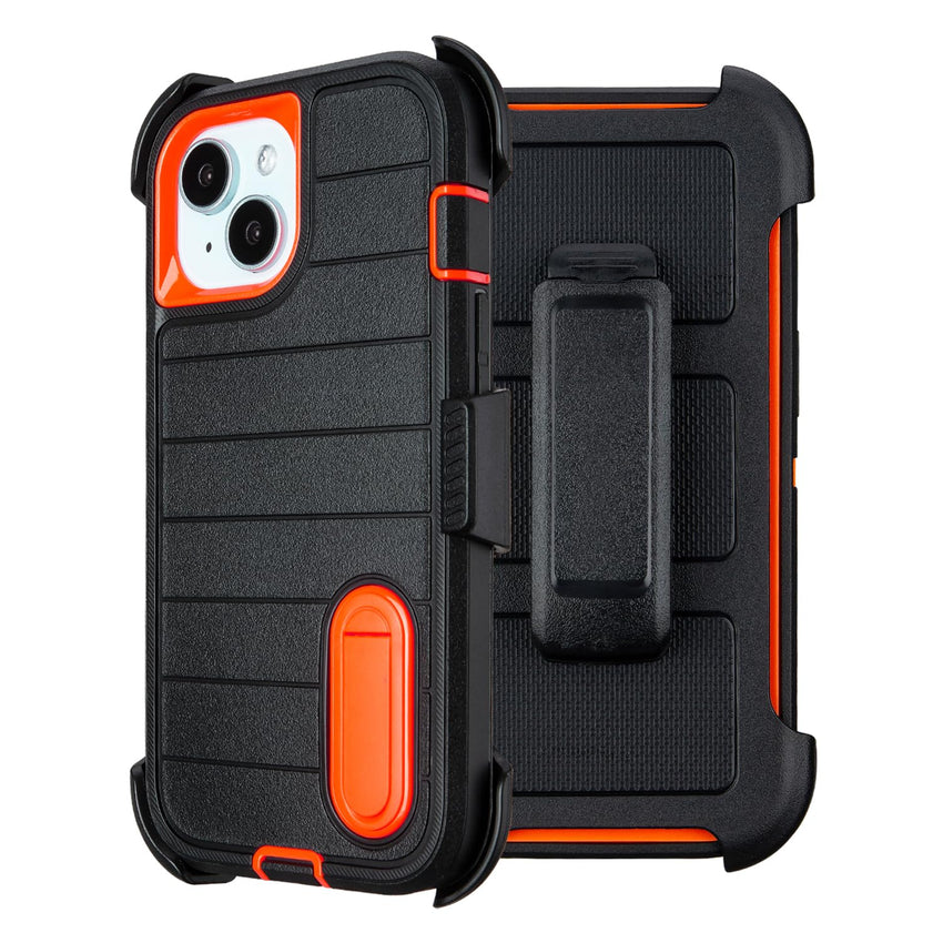 for Phone case iPhone 13 Case with Belt Clip, Heavy Duty Military Grade Drop iPhone13 Protective Case, Shockproof Defender Cover for iPhone 13 Cases 6.1 inch (Black+Blue)