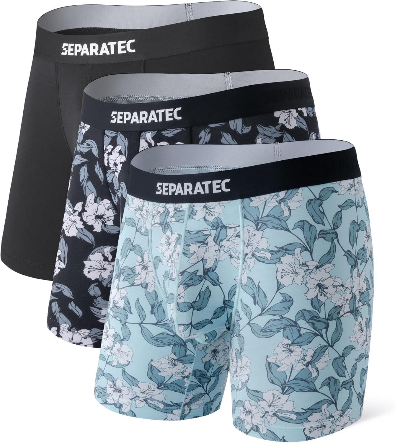 Separatec Mens Underwear with Pouch Moisture Wicking Dual Pouch Boxer Briefs Rayon From Bamboo Underwear Men, Halloween Theme
