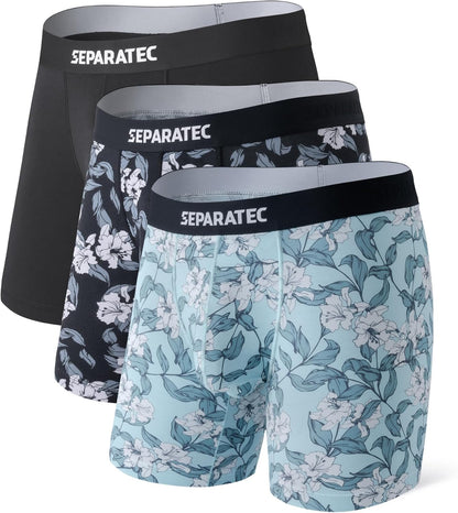 Separatec Mens Underwear with Pouch Moisture Wicking Dual Pouch Boxer Briefs Rayon From Bamboo Underwear Men, Halloween Theme