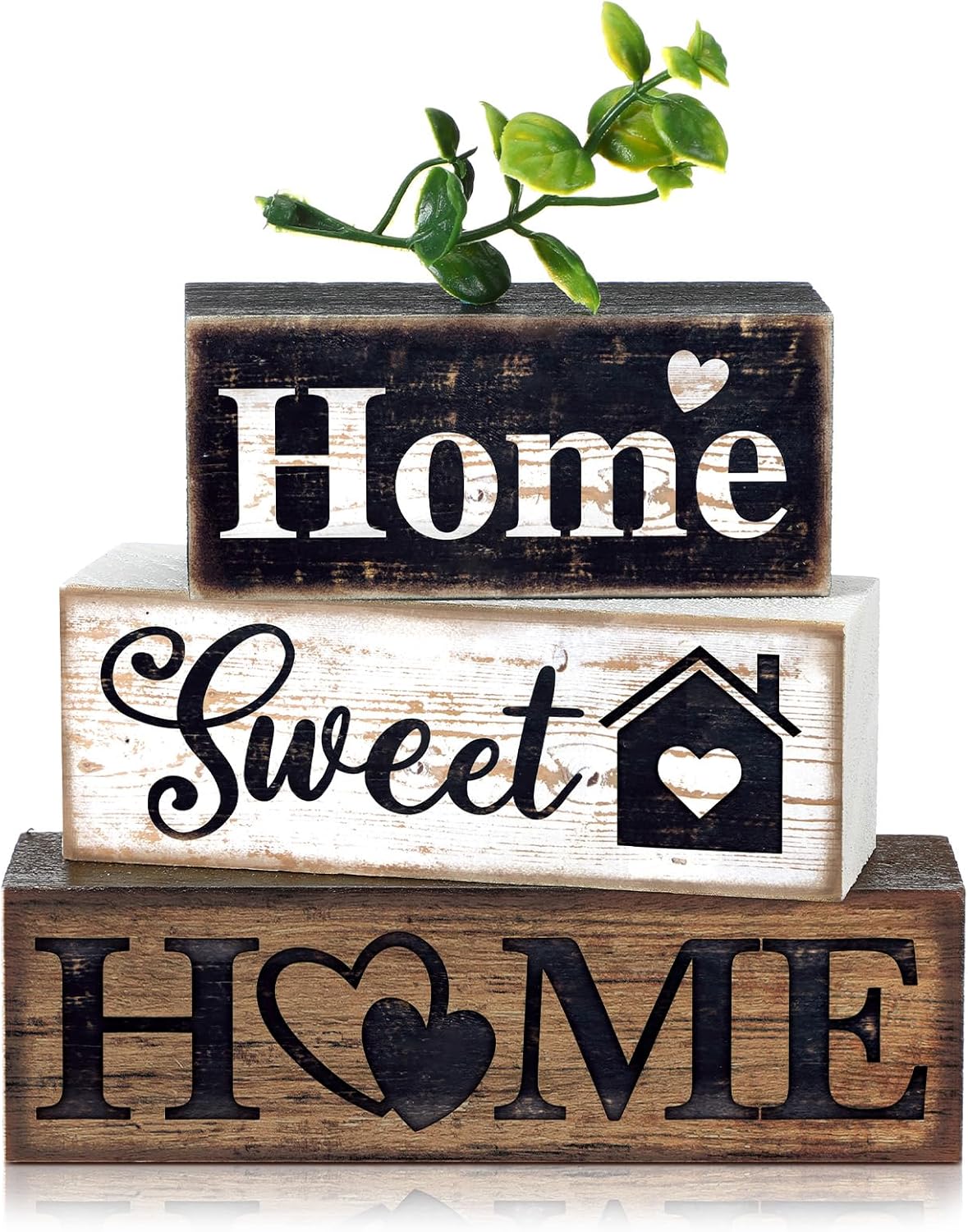 4 Pcs Christmas Table Decor Wooden Hot Cocoa Decoration Christmas Centerpiece Winter Tiered Tray Decor Decorative Red Hot Cocoa Block Signs Gift Farmhouse Xmas Decoration for Home Kitchen