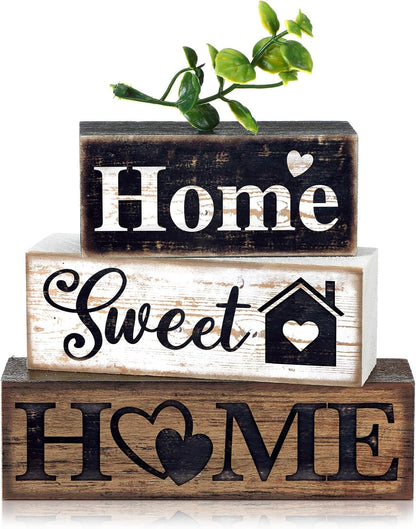 4 Pcs Christmas Table Decor Wooden Hot Cocoa Decoration Christmas Centerpiece Winter Tiered Tray Decor Decorative Red Hot Cocoa Block Signs Gift Farmhouse Xmas Decoration for Home Kitchen