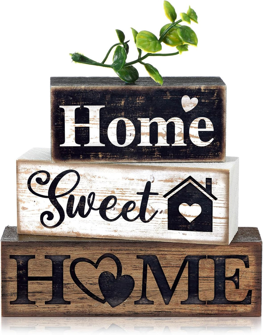 4 Pcs Christmas Table Decor Wooden Hot Cocoa Decoration Christmas Centerpiece Winter Tiered Tray Decor Decorative Red Hot Cocoa Block Signs Gift Farmhouse Xmas Decoration for Home Kitchen