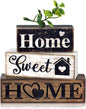 4 Pcs Christmas Table Decor Wooden Hot Cocoa Decoration Christmas Centerpiece Winter Tiered Tray Decor Decorative Red Hot Cocoa Block Signs Gift Farmhouse Xmas Decoration for Home Kitchen