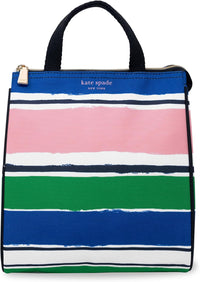 Kate Spade New York, Portable Soft Cooler Lunch Bag with Silver Insulated Interior Lining and Storage Pocket, Joy Dot