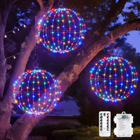 Brightown Christmas Ball Lights 3 Pack 12 Inch 120 LEDs, Battery Operated Sphere Lights with Timer,Waterproof 8 Modes with Hook for Outdoor Xmas Decorations Yard Porch Patio(Warmwhite)