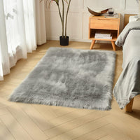 duduta White Faux Sheepskin Throw Rug 2x3 ft, Fluffy Shag Fur Chair Cover Small Bedside Dorm Rug Non Slip Washable