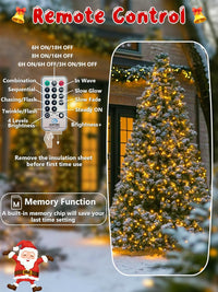 50FT 1000 LED Christmas Cluster Lights, Firecracker String Lights with Remote & 8 Modes & Timer, Waterproof Fairy Twinkle Light Plug in for Indoor Outdoor Party Garden Xmas Tree Decoration, Warm White