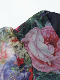 Summer Casual Dresses for Women 2024 Spring Fashion Boho V Neck Long Sleeve Ruffle Floral Print Elegant Maxi Dress