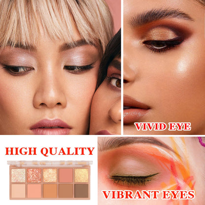 LZYLLS 12 Shades Nude Matte Eyeshadow Palette,Shimmer Naked Eyeshadow Palette,Eye Shadow Palette Natural Flash Waterproof Durable Smoked Professional Makeup Palette With Brush(Matte)
