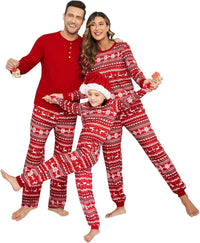 Ekouaer Family Christmas Pajamas Matching Sets Womens Mens Pjs Long Sleeve Sleepwear Holiday Lounge Sets