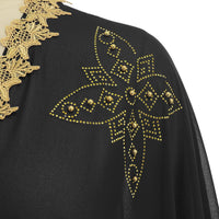 IKADEX Women Muslim Cardigan Hijab Dress Batwing Hot Drilling Chiffon Kimono Islam Kaftan Robe African Dresses