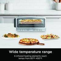 Ninja Flip Toaster Oven&Air Fryer, 8-in-1 Functionality, Flip Up&Away Capability for Storage Space, LargeCapacity, Air Fry Basket, SheetPan, Wire Rack&Removable Crumb Tray, Stainless,1800 watts, SP151