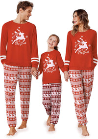 Ekouaer Family Christmas Pajamas Matching Sets Long Sleeve Couple Pjs Holiday Sleepwear Soft Loungewear with Pockets