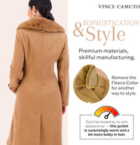 Vince Camuto Winter Coats - Women Double-Breasted Faux Collar Wool Womens Jacket