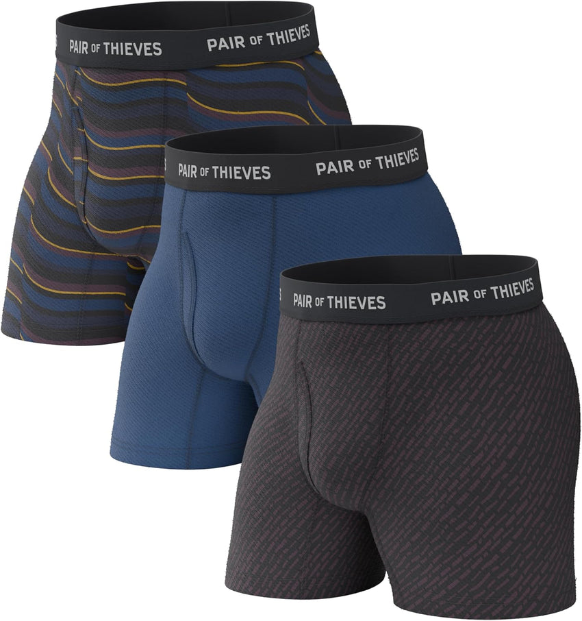 Pair of Thieves Super Fit Men's Boxer Briefs – Soft, Breathable, Quick-Dry Underwear with 4-Way Stretch (2 & 3 Pack)