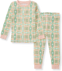 Burt's Bees Baby Girls' Pajamas, 2-Piece Long Sleeve Tee and Pants Organic Cotton PJ Set