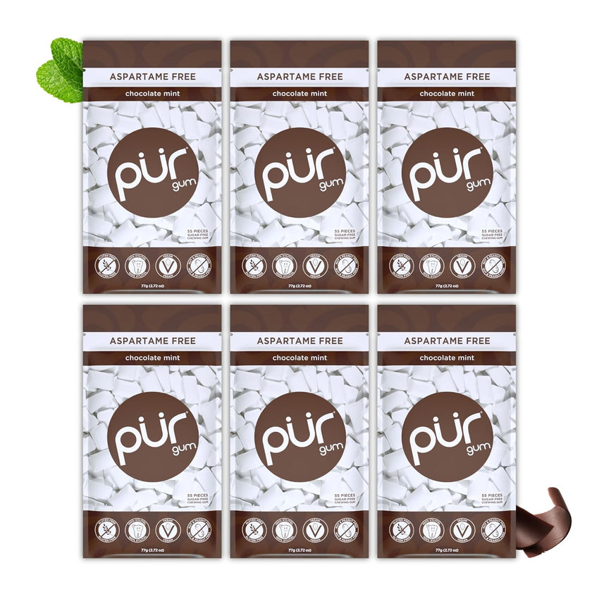 PUR Gum | Aspartame Free Chewing Gum | 100% Xylitol | Natural Spearmint Flavored Gum, 55 Pieces (Pack of 3)