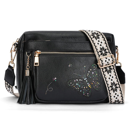 KITEVIUN Crossbody Bags for Women Trendy Leather Crossbody Purse Shoulder Handbags Butterfly Design