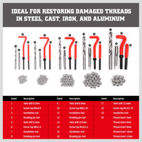 Thread Repair Thread Chaser Tool Set - 49PCS Thread Cleaner Rethreading Master Kit Metric SAE Bolt Restorer File Nut Rethreader Automotive Wheel Stud Spark Plug Engine Standard Screw Threading UNC UNF