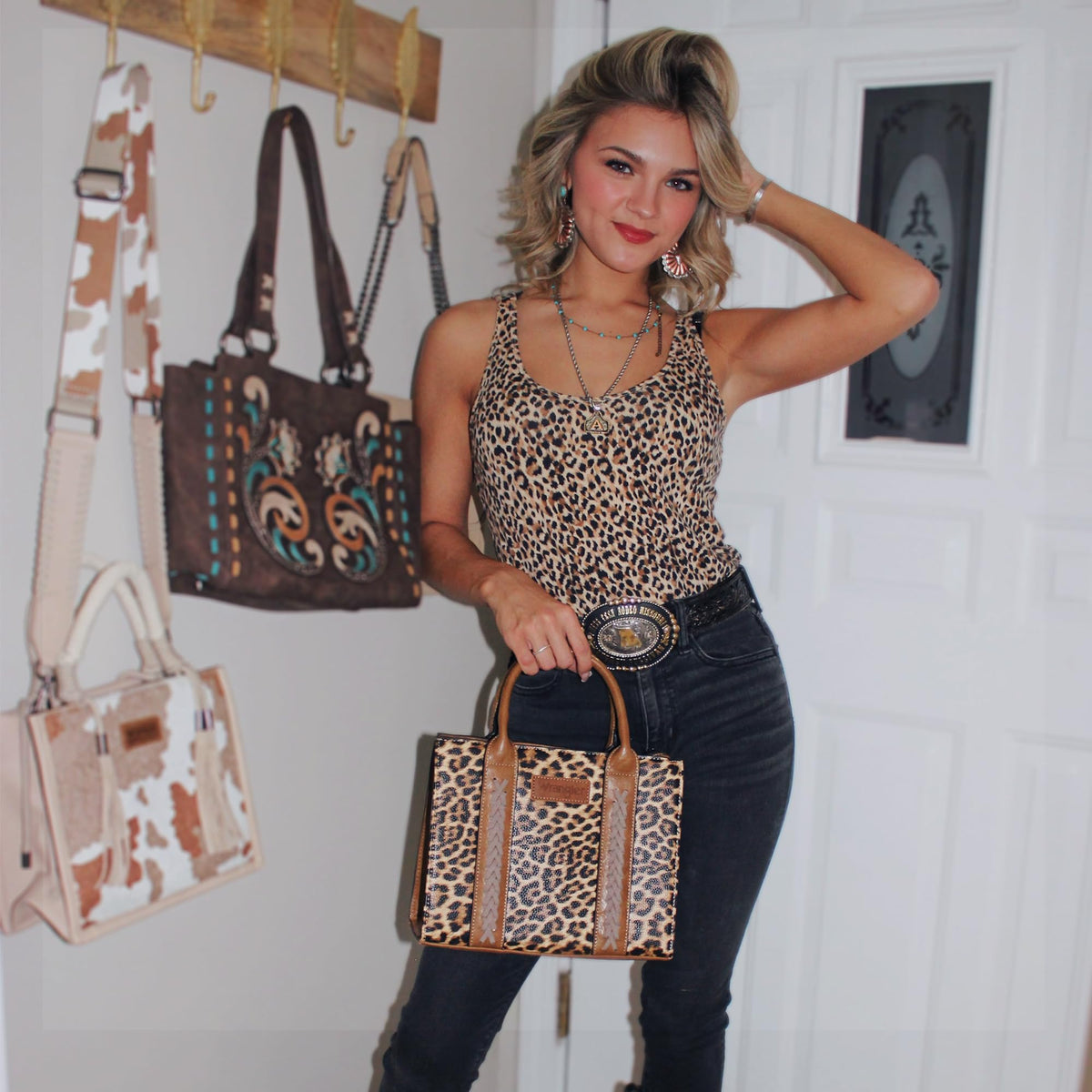 Wrangler Tote Bag for Women Designer Satchel Handbags Top-handle Purses with Strap