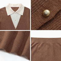 GOELIA Fall Skirt Sets Women 2 Piece Outfits Knit Pullover Sweater Top and Sweater Midi Skirts Going Out Winter Clothing