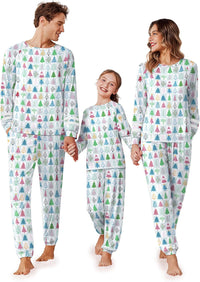 Ekouaer Family Christmas Pajamas Matching Sets Long Sleeve Couple Pjs Holiday Sleepwear Soft Loungewear with Pockets