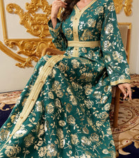 Embroidery Abayas for Women Muslim Moroccan Floral Maxi Kaftan Dress Arabic Islamic Dubai Robe Ramadan Prayer Clothes