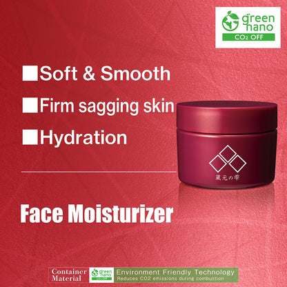 Japanese Moisturizer, Face Cream for Women&Men, Hydrating formula, Smooth skin, Cherry Blossom sakura extract, Vitamin C, AHA, “Kuramoto-no-Shizuku”, Paraben Free, Cruelty Free (0.7 oz)