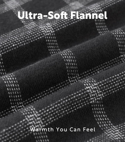 DAVID ARCHY Men's Pajamas Set Flannel Pjs Sets Ultra-Soft Cotton Pajamas for Men Classic Plaid Lounge Set with Roomy Pockets