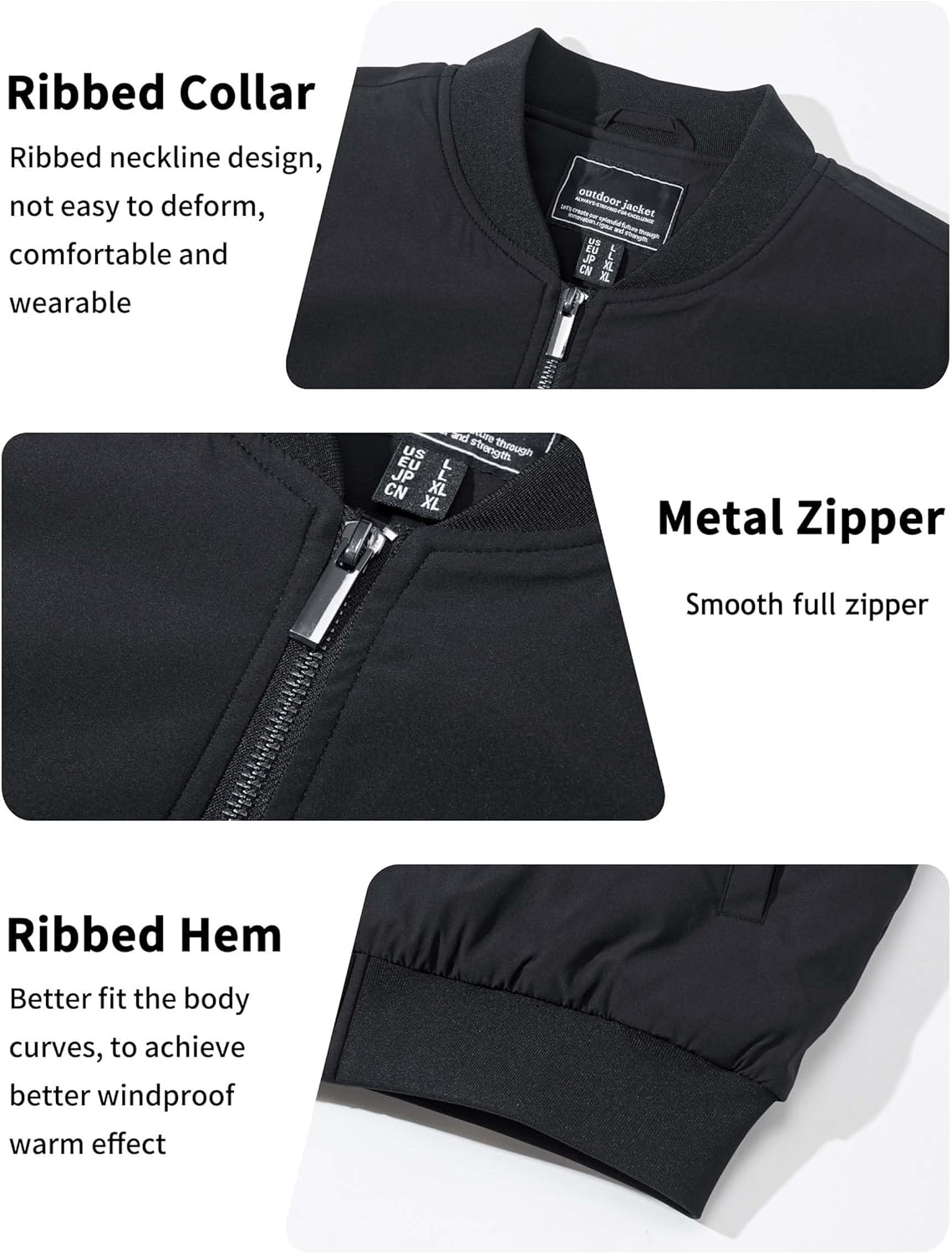 7DAY'S Men's Bomber Jackets Thermal Quilted Jacket Water Resistant Warm Winter Coats