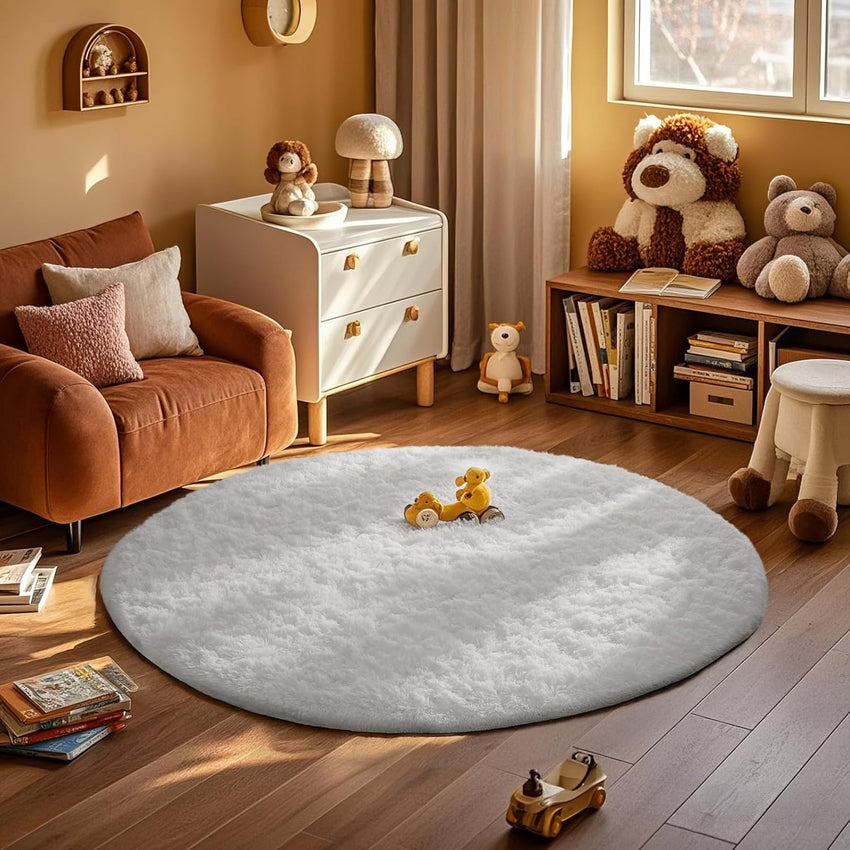 Ophanie Area Rugs for Living Room Bedroom, Upgrade Non-Slip Fluffy Soft Grey Shag Carpet, Indoor Floor Gray 4x6 Fuzzy Shaggy Living Room Plush Rug for Kids Home Dorm Decor Aesthetic