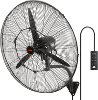 VEVOR 18 inch Wall Mount Fan Waterproof 2 Packs, 3 speed High Velocity 4000 CFM Industrial Wall Fan for Indoor, Commercial, Residential, Warehouse, Greenhouse, Workshop, Basement, Garage,Black