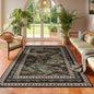 Rugcomf 4x6 Rug for Bedroom Impressionist-Style Vintage Washable Rugs Non Slip Low Pile Small Carpet for Bedside Kids Room Office Dining Room, Green