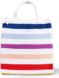 Kate Spade New York, Portable Soft Cooler Lunch Bag with Silver Insulated Interior Lining and Storage Pocket, Joy Dot