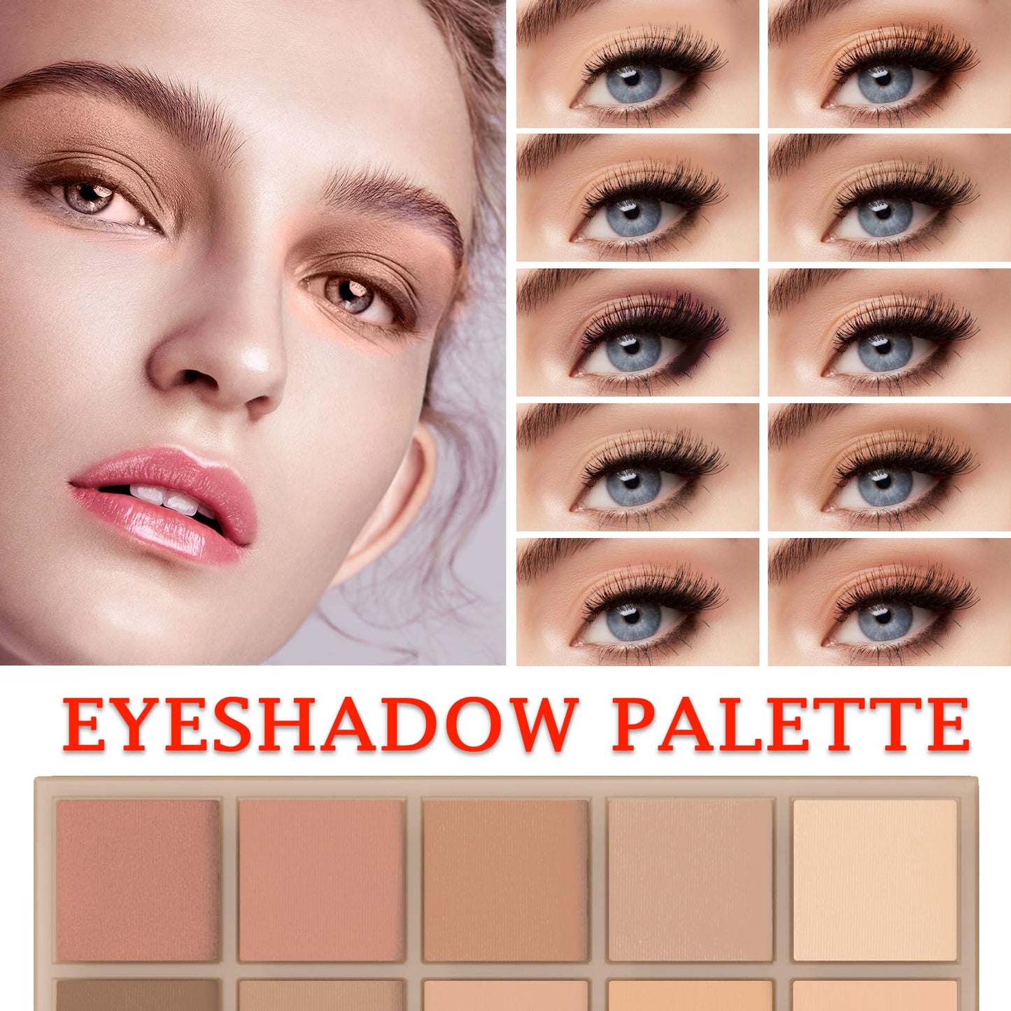 LZYLLS 12 Shades Nude Matte Eyeshadow Palette,Shimmer Naked Eyeshadow Palette,Eye Shadow Palette Natural Flash Waterproof Durable Smoked Professional Makeup Palette With Brush(Matte)