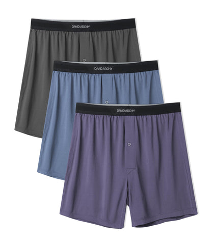 DAVID ARCHY Mens Boxer Shorts Underwear Quick Dry Breathable Mens Boxers Moisture Wicking Boxers for Men 3 or 5 Pack