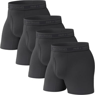 Pair of Thieves 4 Pack Mens Boxer Briefs - Soft, Stretchy, Moisture-Wicking Underwear for Men - All-Day Comfort and Support