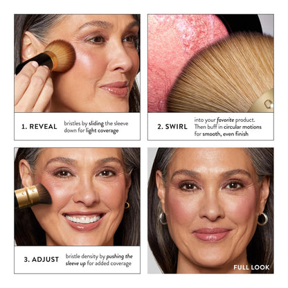 LAURA GELLER NEW YORK Cosmetic Professional Makeup Brushes - Cruelty-Free 02 Retractable Angled Kabuki Brush
