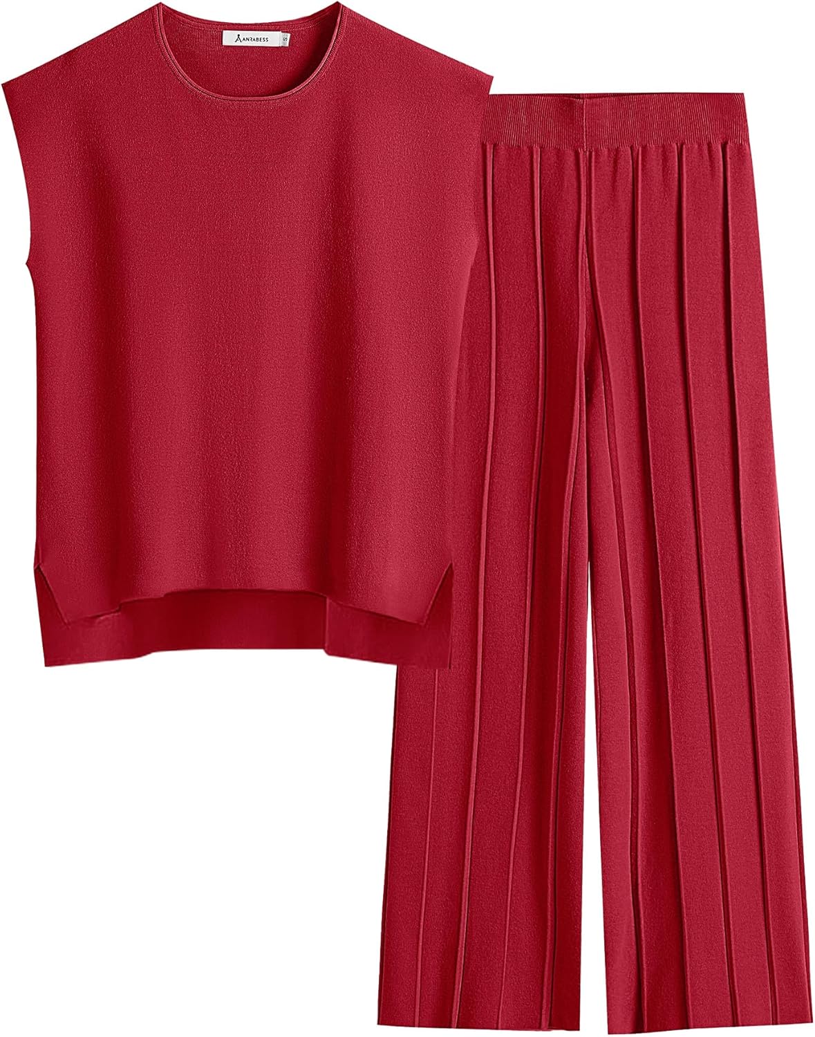 ANRABESS Women 2 Piece Lounge Sets Summer Casual Knit Sweater Vest Pant Set Beach Vacation Airport Clothes 2025 Fall Outfits