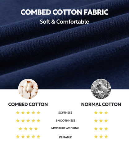 DAVID ARCHY Combed Cotton Boxers for Men Soft Underwear Mens Boxers Knit Boxer Shorts for Men Pack