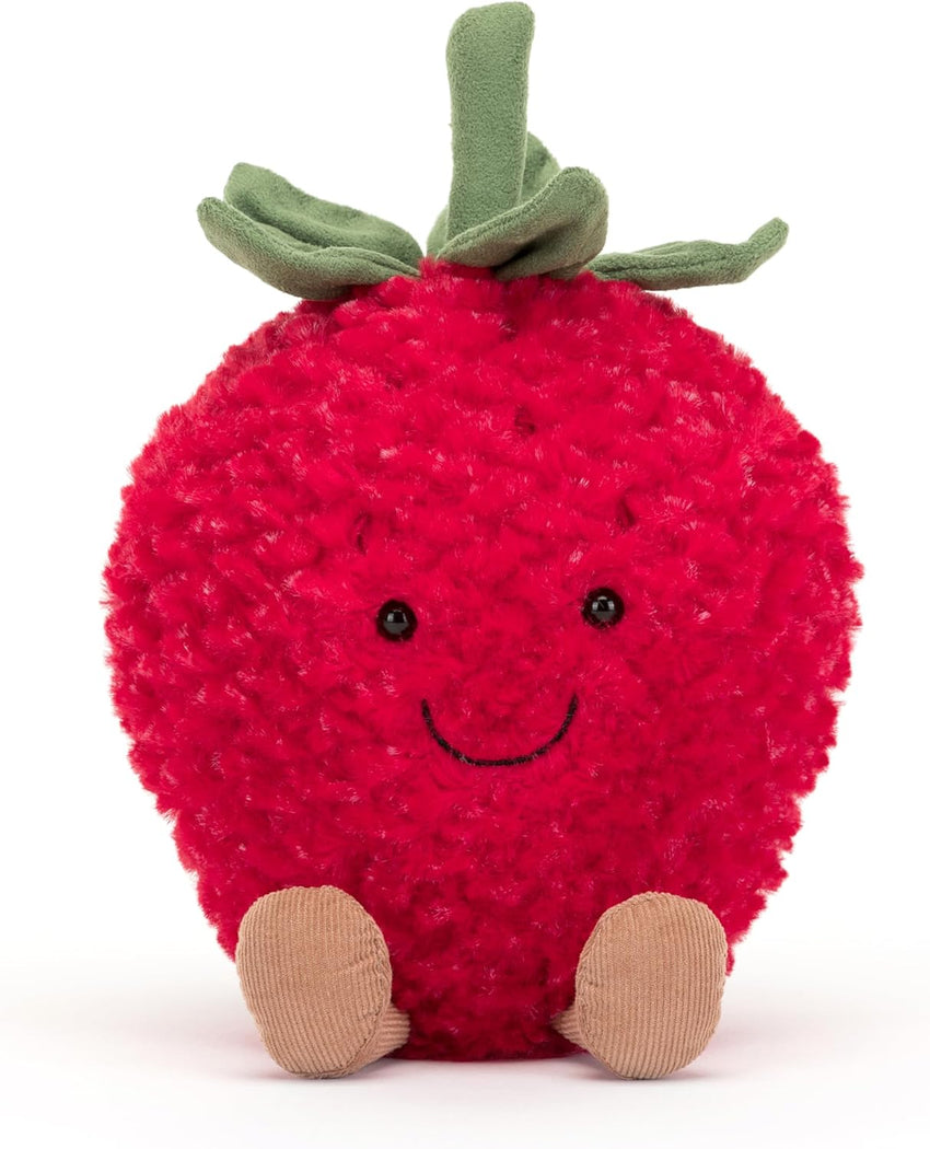 Jellycat Amuseables Strawberry Stuffed Toy, 8 inches - Fruit Plush - Fun Gift Idea