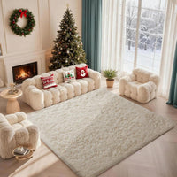 Ophanie Area Rugs for Living Room Bedroom, Upgrade Non-Slip Fluffy Soft Grey Shag Carpet, Indoor Floor Gray 4x6 Fuzzy Shaggy Living Room Plush Rug for Kids Home Dorm Decor Aesthetic