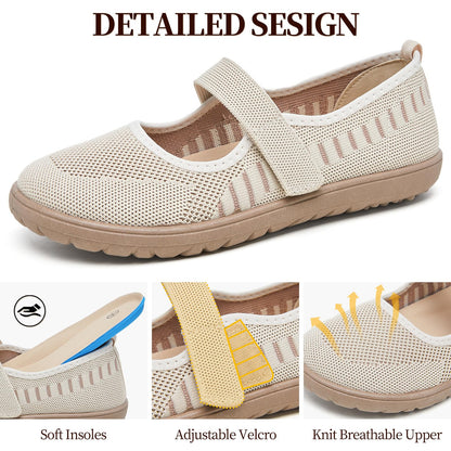 Waluzs Wide Toe Box Flats Shoes Women Knit Mary Jane Dress Shoes WideWaluzs Wide Toe Box Flats Shoes Women Knit Mary Jane Dress Shoes Wide