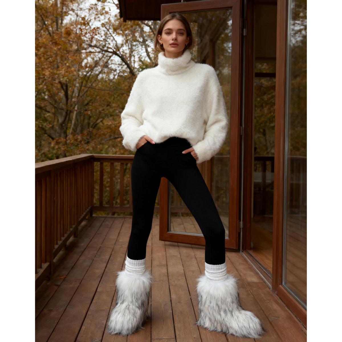 Wnshonzy Fur Boots for Women Snow Furry Fluffy Platform Flat Ankle Mini Boot Winter Round Toe Y2k Comfortable Mid-Calf Short Outdoor 2025