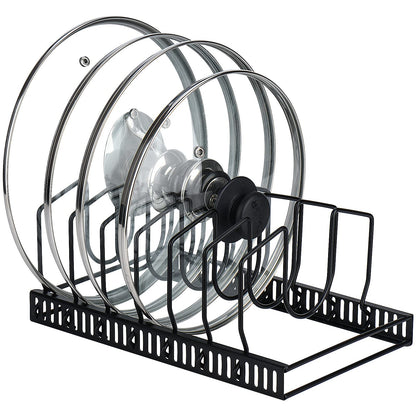 Adjustable Cookware Organizer Rack for Pots, Pans & Lids