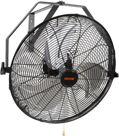 VEVOR 18 inch Wall Mount Fan Waterproof 2 Packs, 3 speed High Velocity 4000 CFM Industrial Wall Fan for Indoor, Commercial, Residential, Warehouse, Greenhouse, Workshop, Basement, Garage,Black