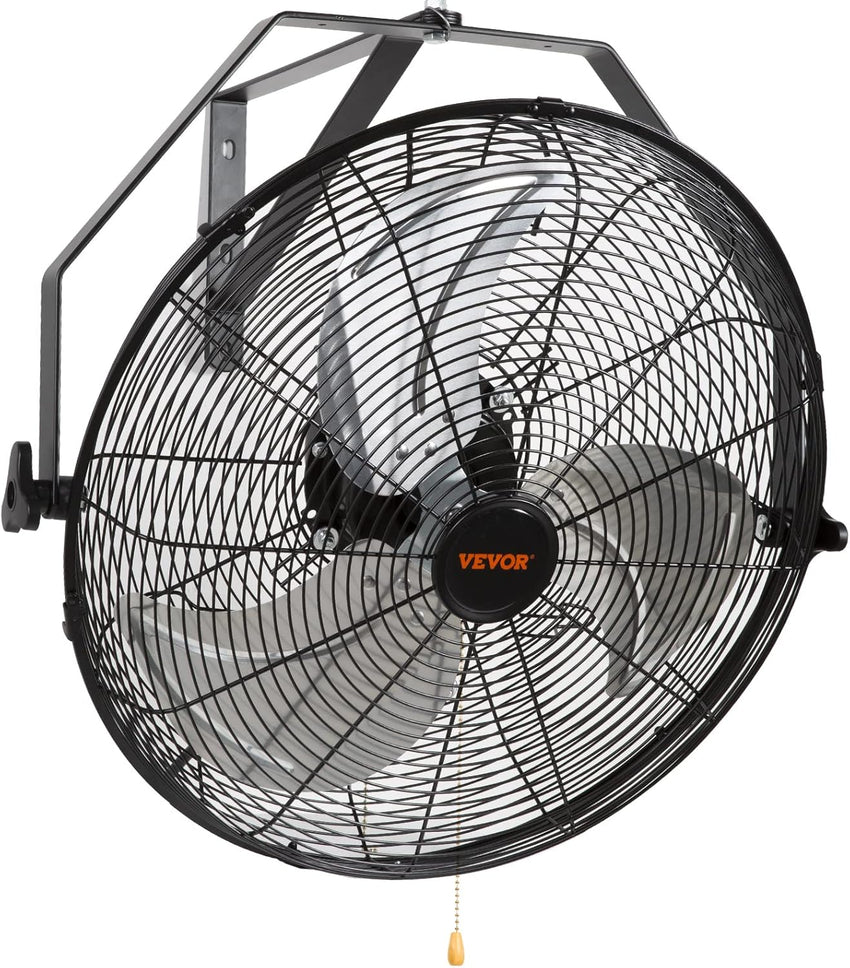 VEVOR 18 inch Wall Mount Fan Waterproof 2 Packs, 3 speed High Velocity 4000 CFM Industrial Wall Fan for Indoor, Commercial, Residential, Warehouse, Greenhouse, Workshop, Basement, Garage,Black