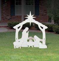 All-Weather Outdoor Nativity, Waterproof, Made in USA, Over 4ft Tall, Durable Material, Simple Assembly, Easy Storage, Yard Nativity Set